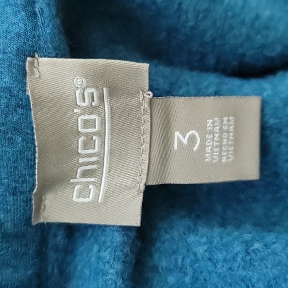 Chico's Teal CoziSoft Studded Grommet Envelope Neckline Top Size XL - Picture 7 of 9